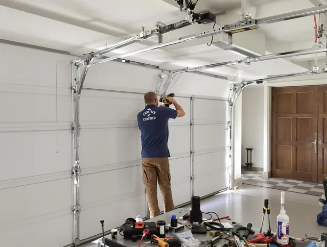 Montclair Garage Door Repair certified technician performing precision garage door repair in Montclair