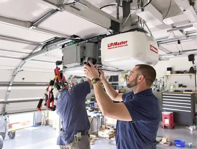 Montclair Garage Door Repair technician performing advanced diagnostics on garage opener in Montclair