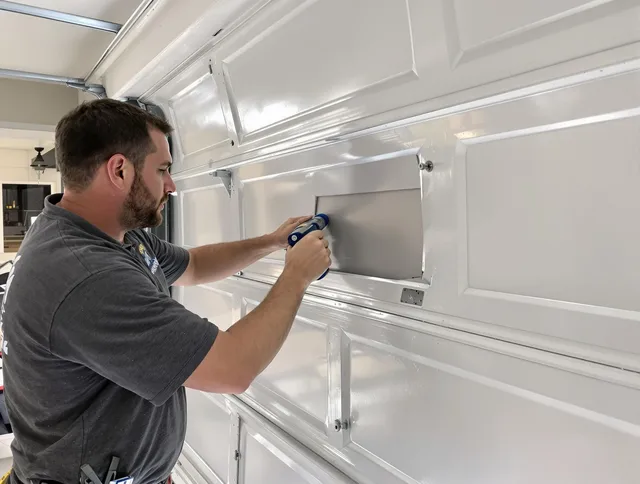 Garage door panel repair by Montclair Garage Door Repair in Montclair